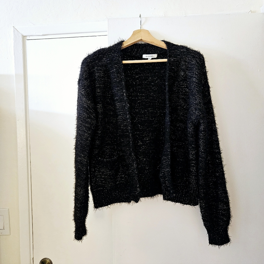 NEW Sweater Cardigan black brand Hooked up size S/M